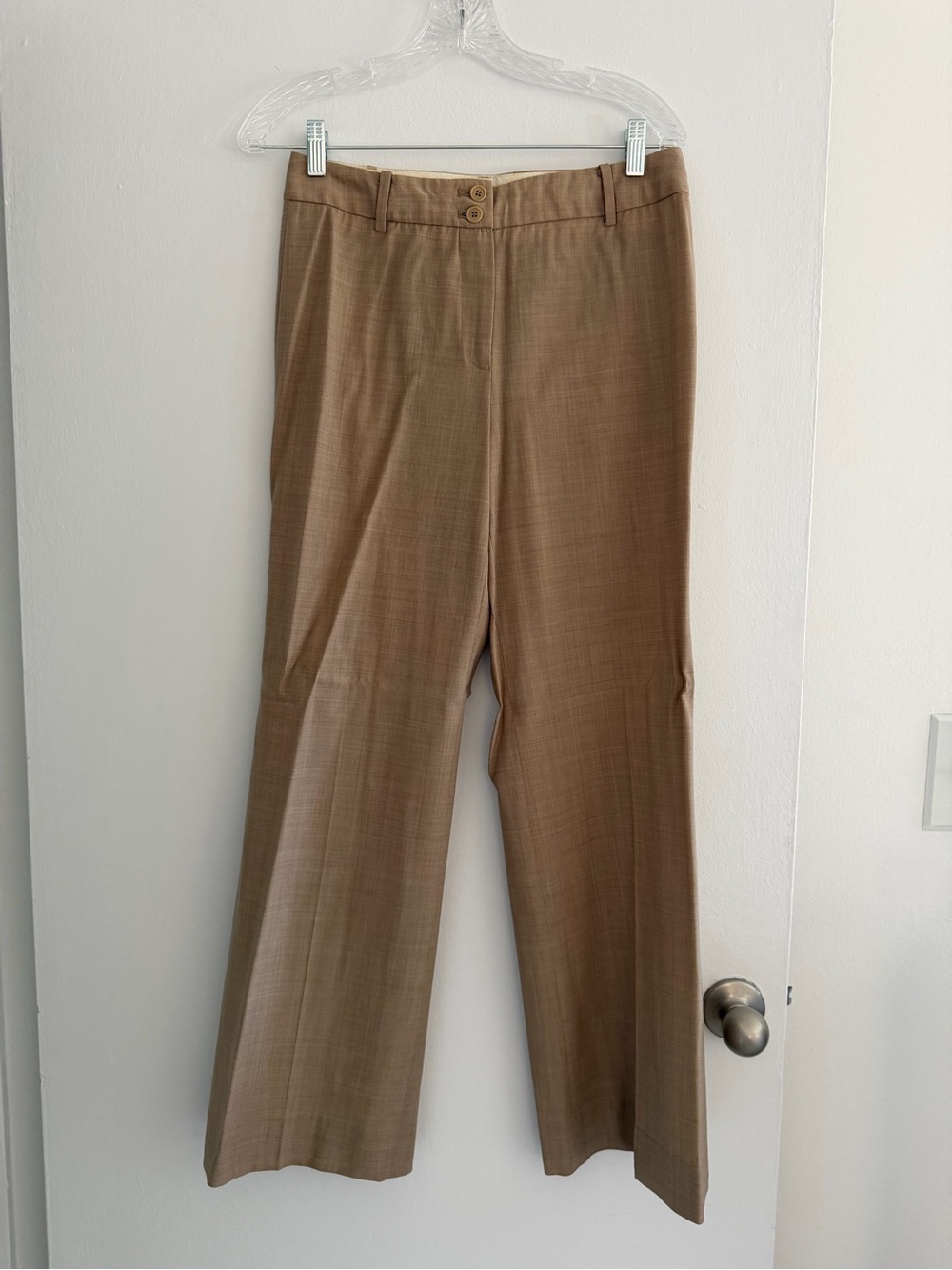Talbots Neutral Tan Button-Front Dress Pants